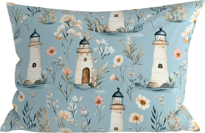Polybavlnená obliečka na vankúš LIGHTHOUSE POLY 50x70 cm, modrá