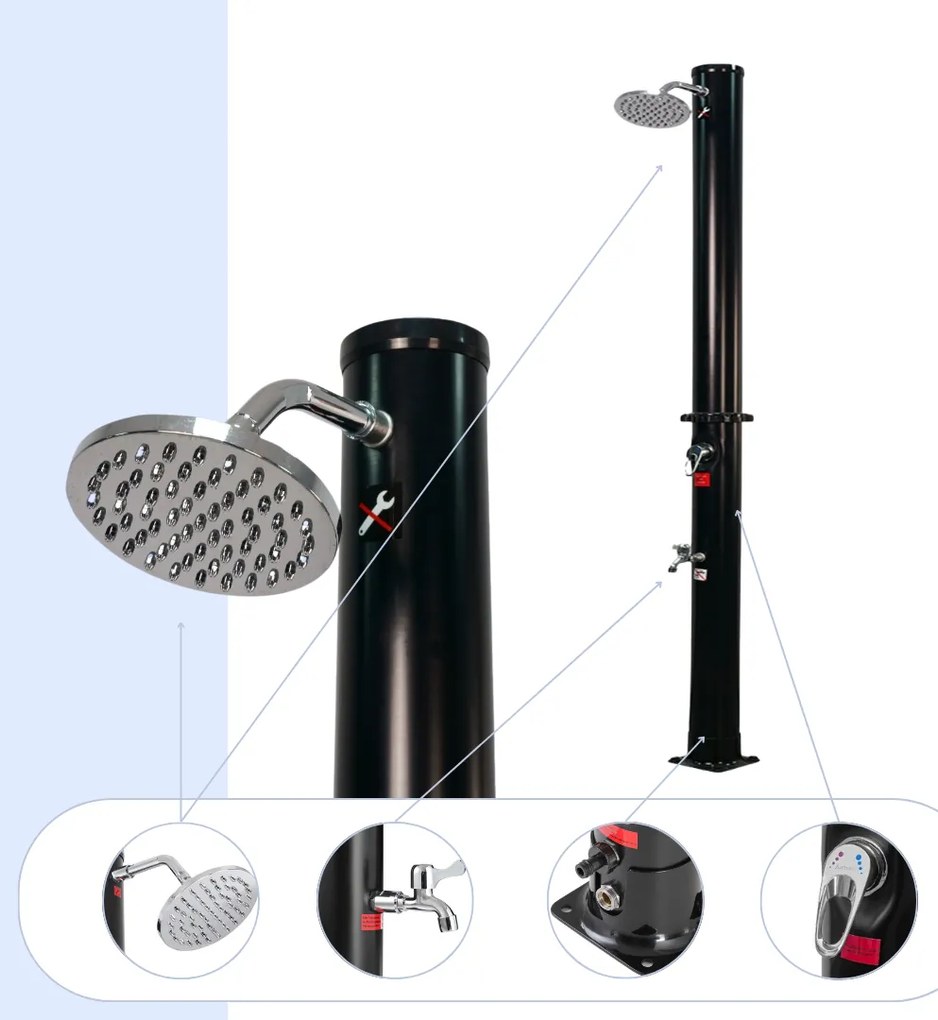 Solárna sprcha DELFINA, 20 l, čierna Jurhan