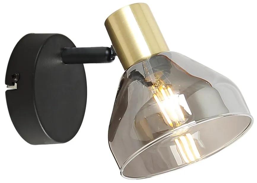 Candellux Lamp GREGORY Nástenné svietidlo Black Brown 1X40W E14 Shade Smokey 21-76724