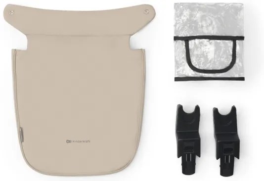 KINDERKRAFT - Kombinovaný kočík 3v1 NEWLY Sand beige + autosedačka MINK PRO