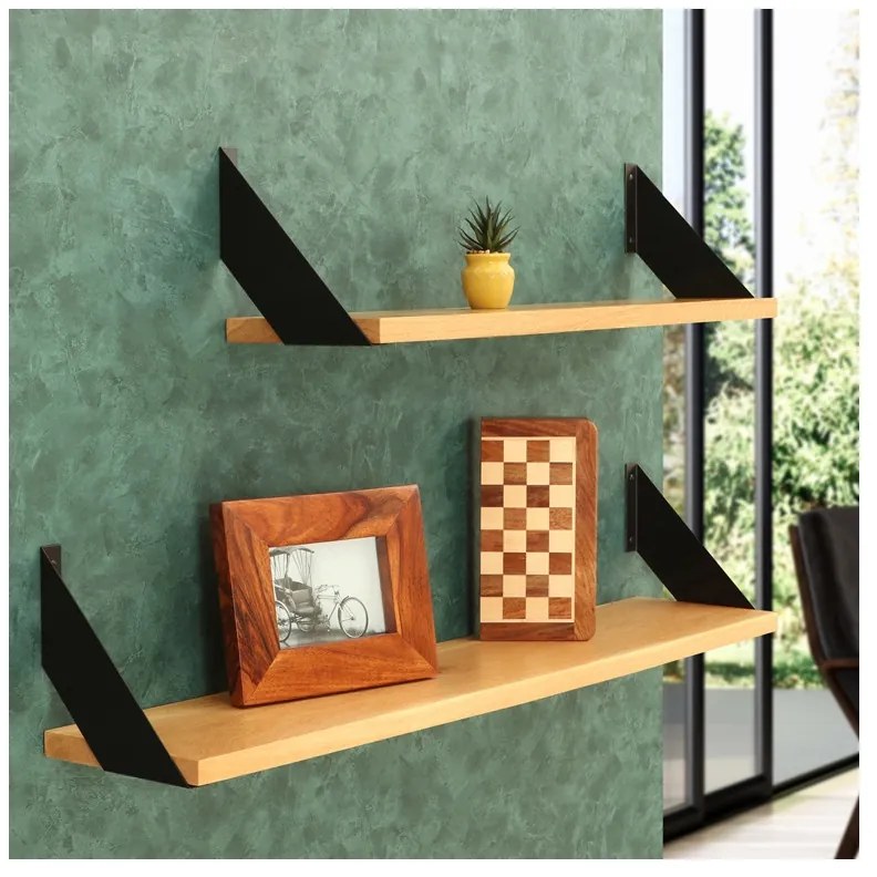 Polica na stenu s konzolou Dana 75 cm DUB