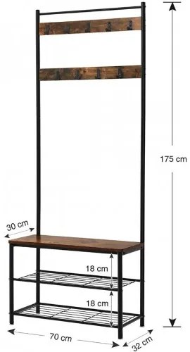 Vešiakový stojan s botníkom VASAGLE HSR41BX