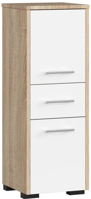Kúpeľňová skrinka FIN 30 2D 1SZ 85 cm dub sonoma / biela