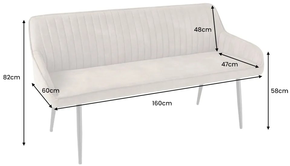 Lavička Turín 160 cm taupe mikrovlákno