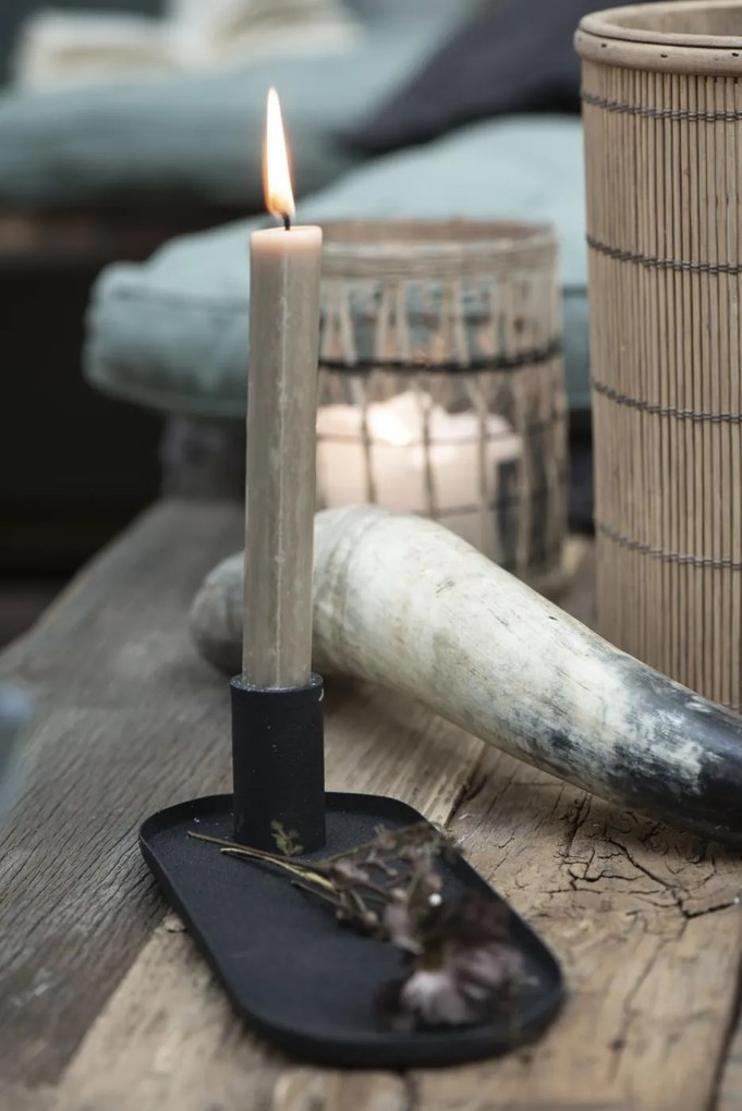 IB Laursen Čierny kovový svietnik CANDLE HOLDER