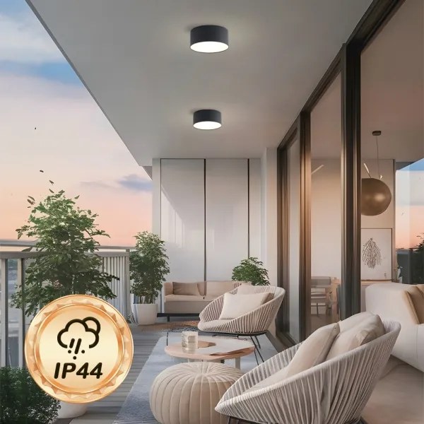 BRILAGI - LED Vonkajšie stropné svietidlo FORIS LED/20W/230V pr. 15 cm čierne IP44