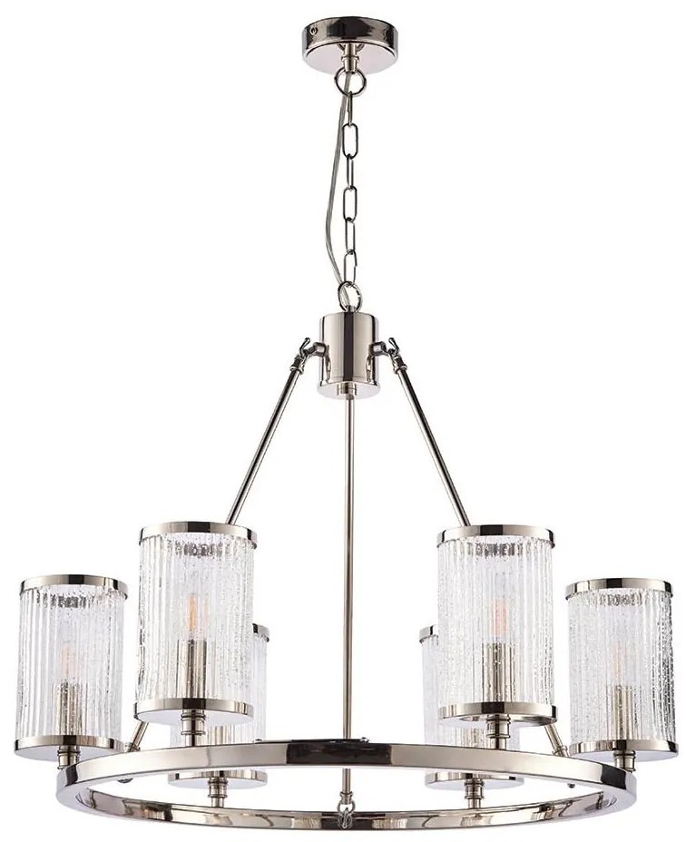 Endon 74128 - Luster na reťazi EASTON 6xE14/6W/230V lesklý chróm