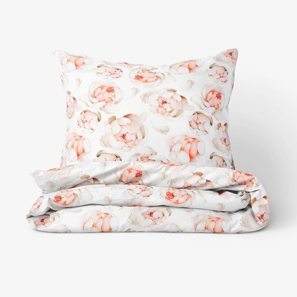 Goldea bavlnené posteľné obliečky deluxe - vôňa pivoniek 150 x 200 a 50 x 60 cm