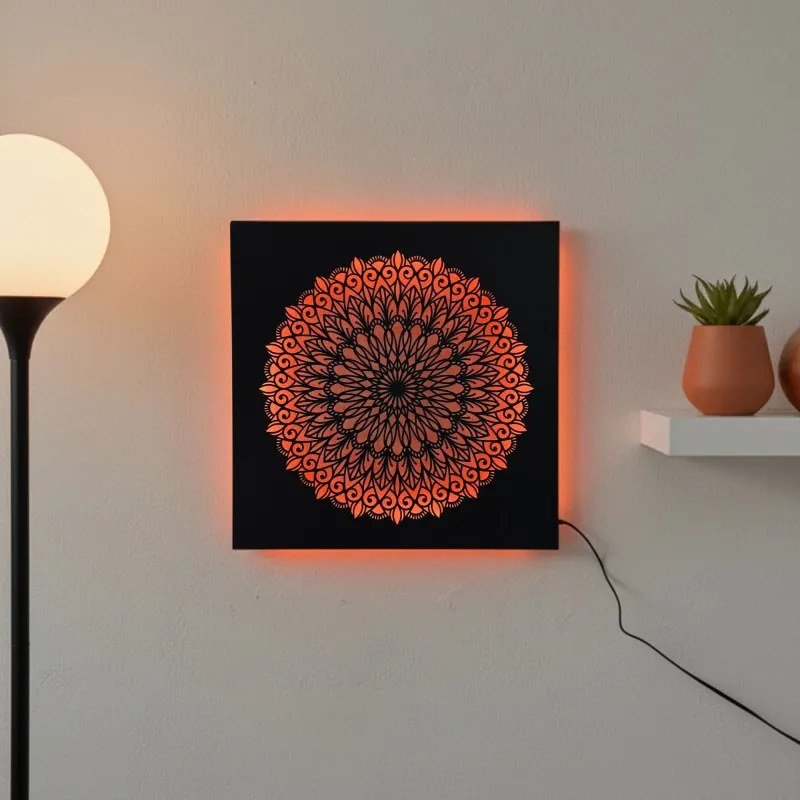 LED drevený obraz Mandala – svetelný obraz | SENTOP LED0251