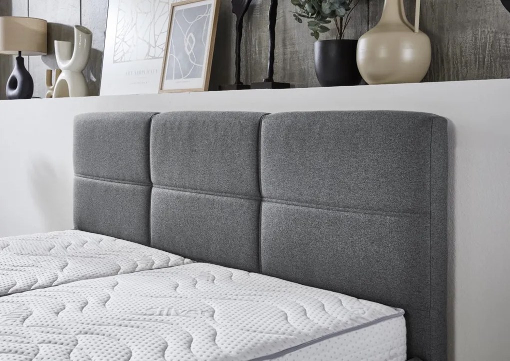 Posteľ Domango 180x200 cm, stredne šedá látka