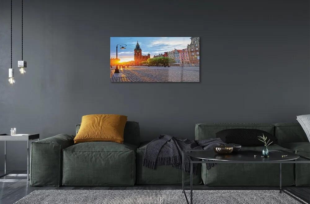 Sklenený obraz Gdańsk Staré mesto východ 125x50 cm
