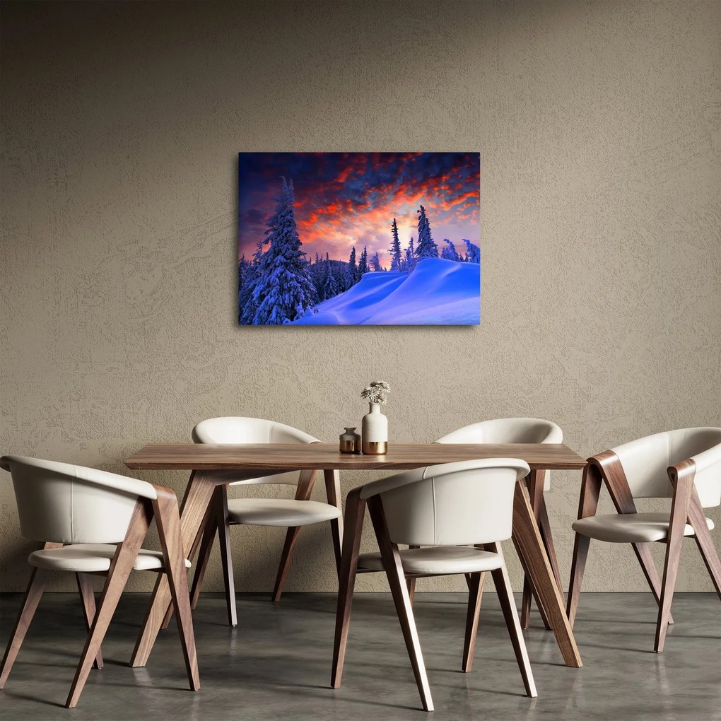 Obraz - Zimný súmrak (70x50 cm)