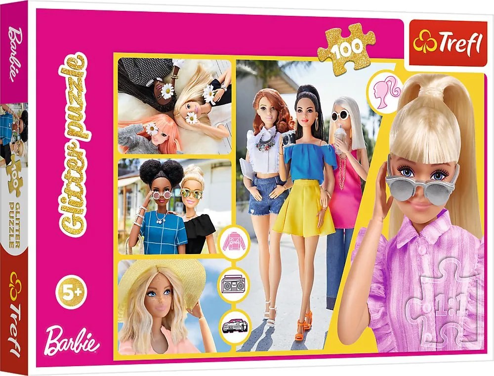 Trefl Glitter Třpytivá Barbie 100 dielov