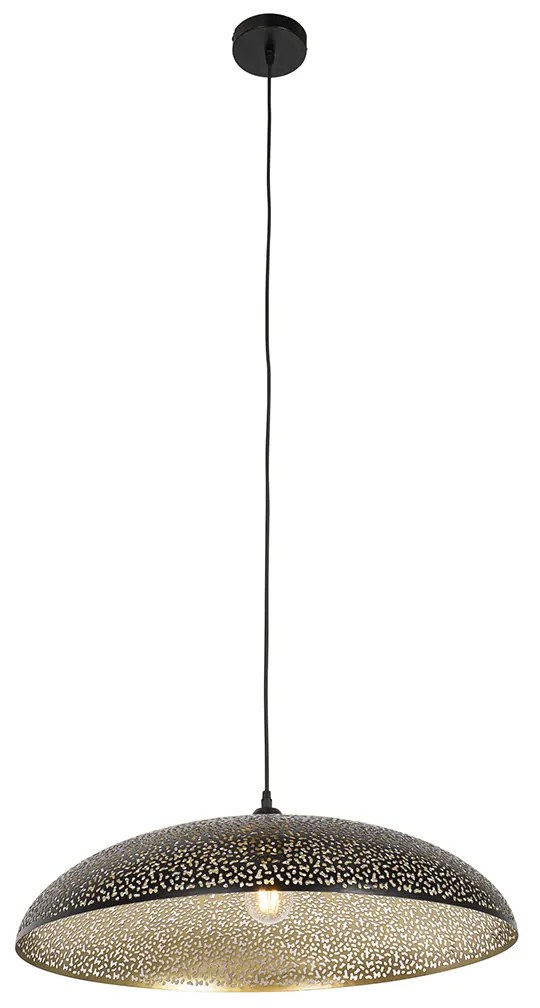 Orientálne závesné svietidlo čierne so zlatom 60 cm - Japke