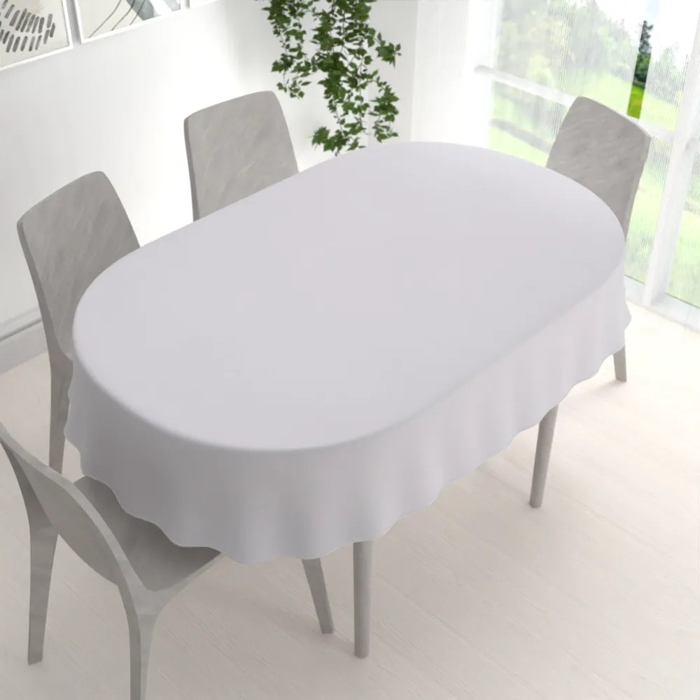 Biante Dekoračný oválny obrus BKS-408 Studená svetlo sivá 120x160 cm