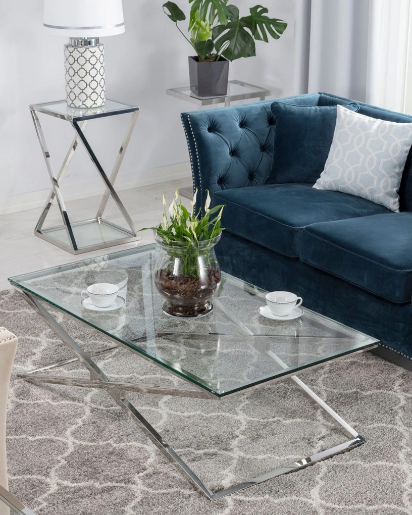 Lavička Flavio silver 130 x 70 x 41 cm
