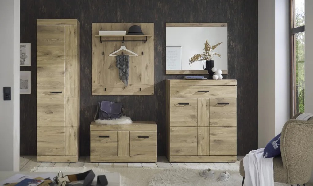 Predsieňová šatníková skriňa Barcelo, dub viking