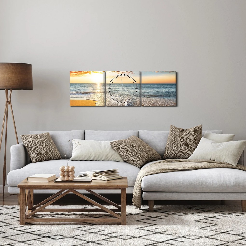 Obraz - Východ slnka (s hodinami) (90x30 cm)