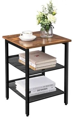 Odkladací stolík ELDUR hnedá/čierna