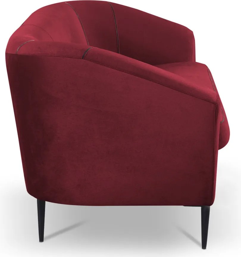 Trojmiestna pohovka Olivio, červená zamatová látka