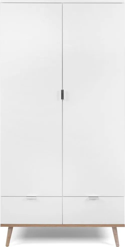 Šatníková skriňa Göteborg, biela/dub sonoma