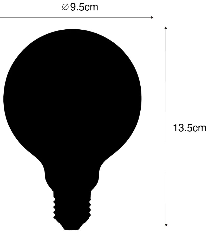 Sada 5 E27 3-stupňových stmievateľných LED žiaroviek G95 matné 5W 550 lm 2700K