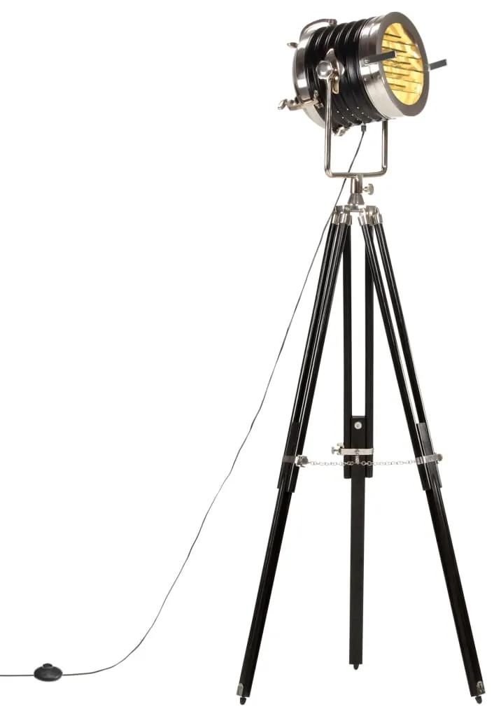 vidaXL Lampa na statíve čierna 171 cm mangovníkový masív