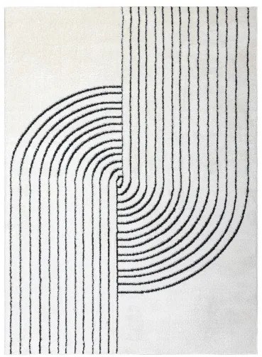 Dywany Łuszczów, Kusový koberec Mode 8587 geometric cream/black, 200x290, béžová, chodba / predsieň