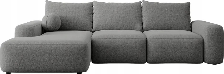 Rohová sedacia súprava Carlito (L) (sivá tmavá čierna)