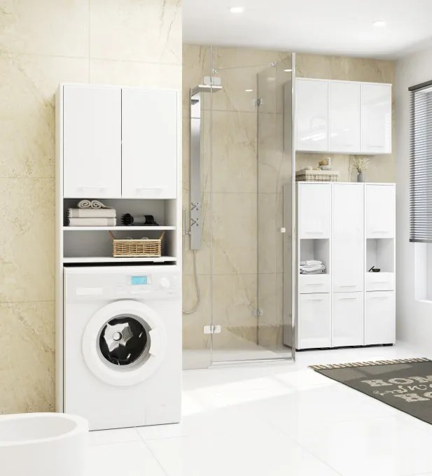 Kúpeľňová skrinka FIN 30 2D 1SZ 85 cm biela, lesk