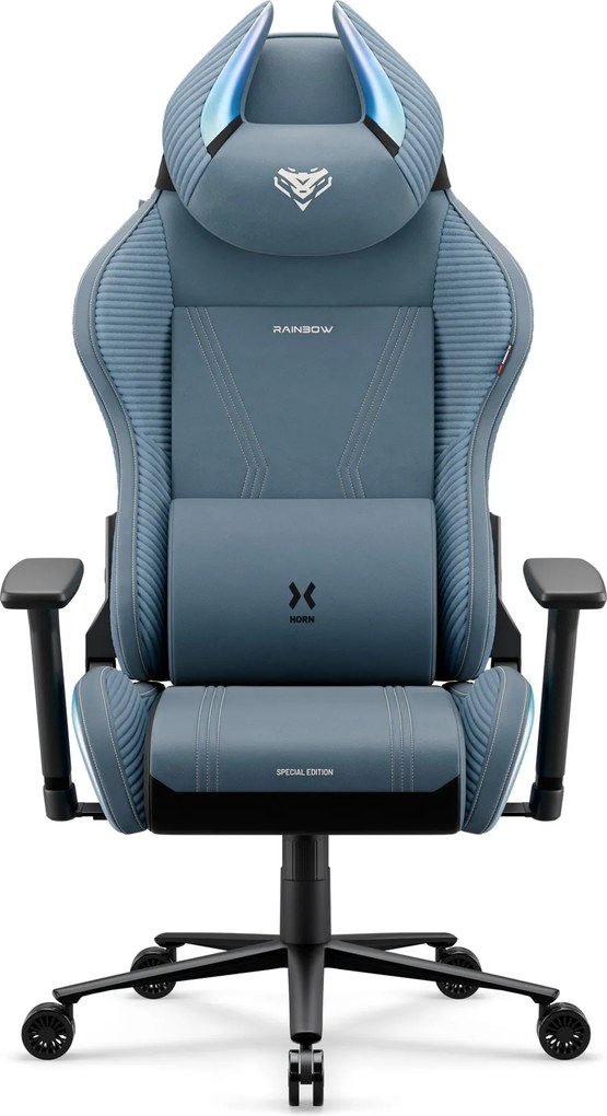 Herné kreslo z látky modré Normal Size: Diablo X-Horn 2.0 Rainbow Blue