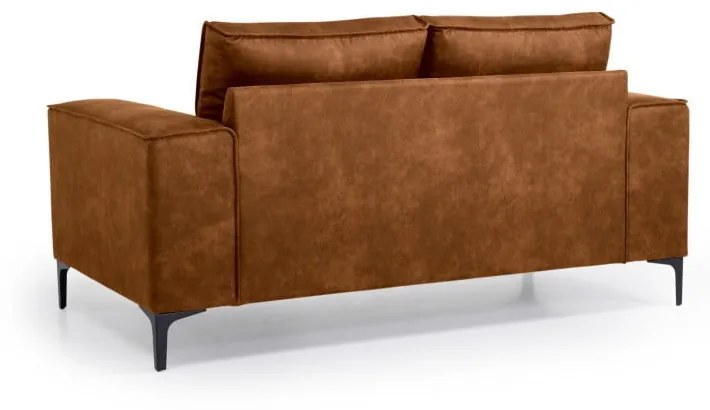 Koňakovohnedá pohovka z imitácie kože 164 cm Copenhagen – Scandic