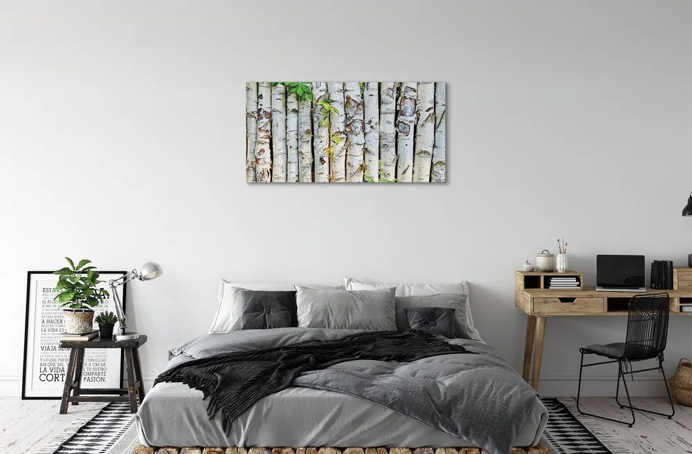 Obraz canvas brezové lístie 120x60 cm