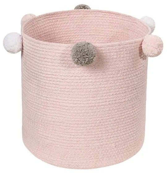 Svetloružový látkový detský kôš na hračky ø 30x30 cm Bubbly – Lorena Canals