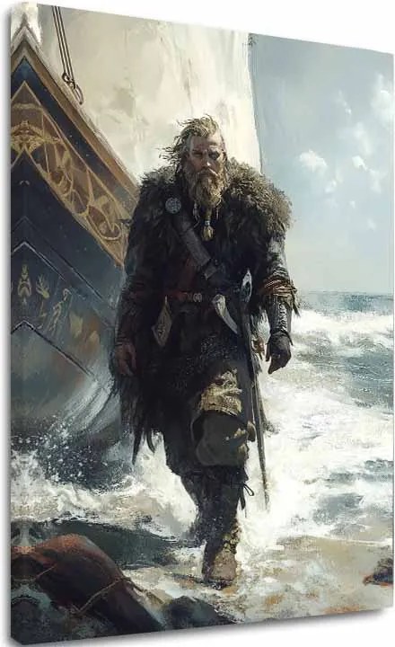 Obraz na plátne Viking na Pobreží - Historický Motív