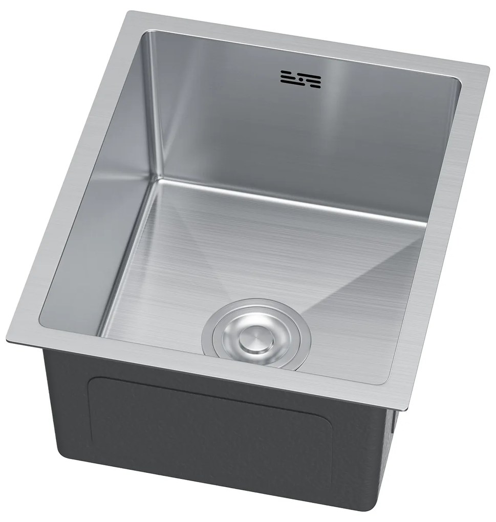 Erga HD, 1-komorový oceľový drez 370x450x210 mm, oceľová, ERG-MLS-HD3745