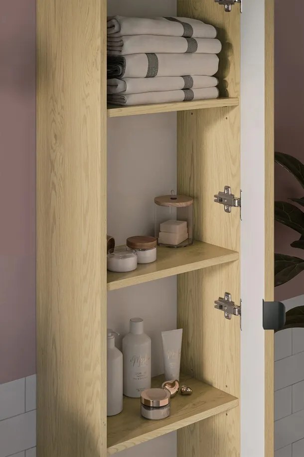 Kúpeľňová zostava Ovalia so skrinkami a umývadlom 100 cm dub Cremona