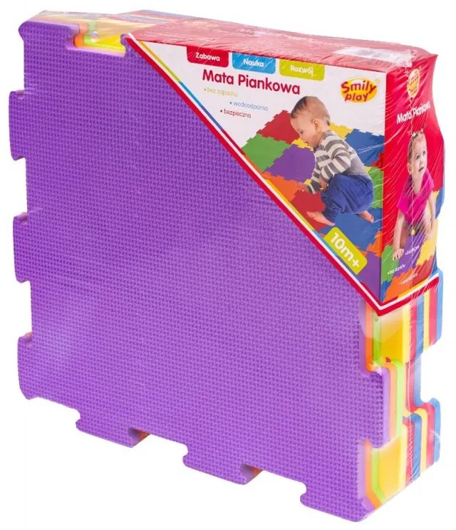 Penové puzzle 9 ks jednofarebné štvorce