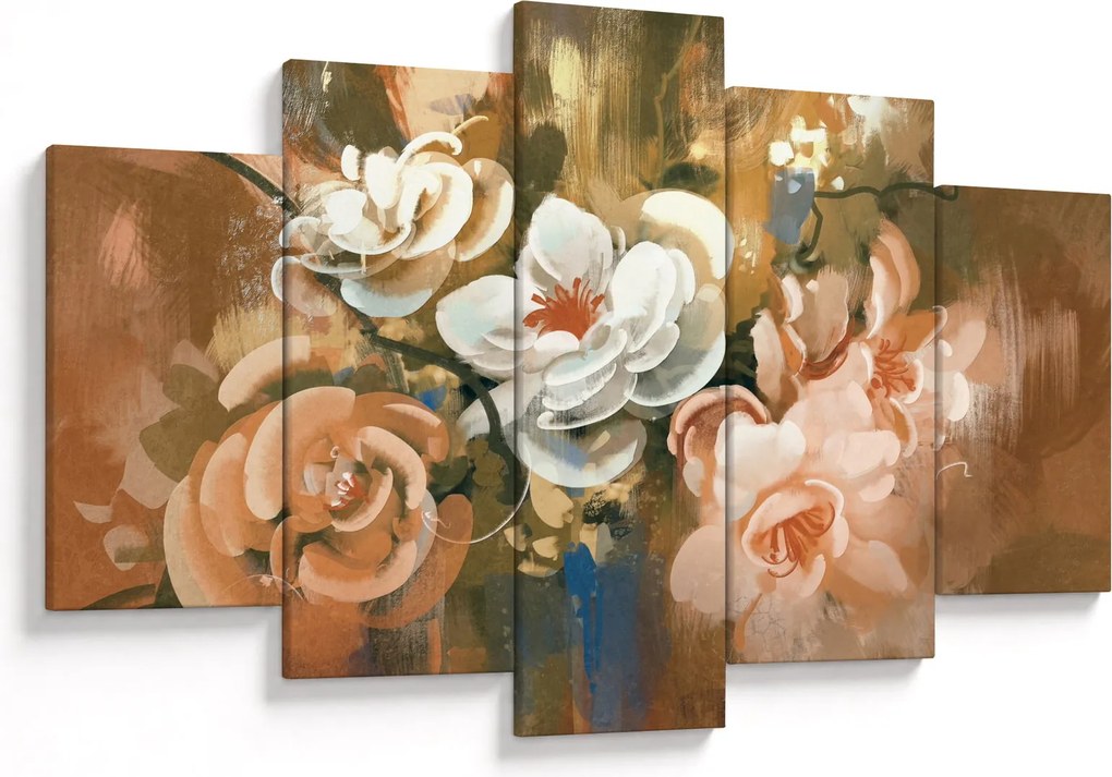 Obraz - Maľovaná kytica kvetov (150x105 cm)