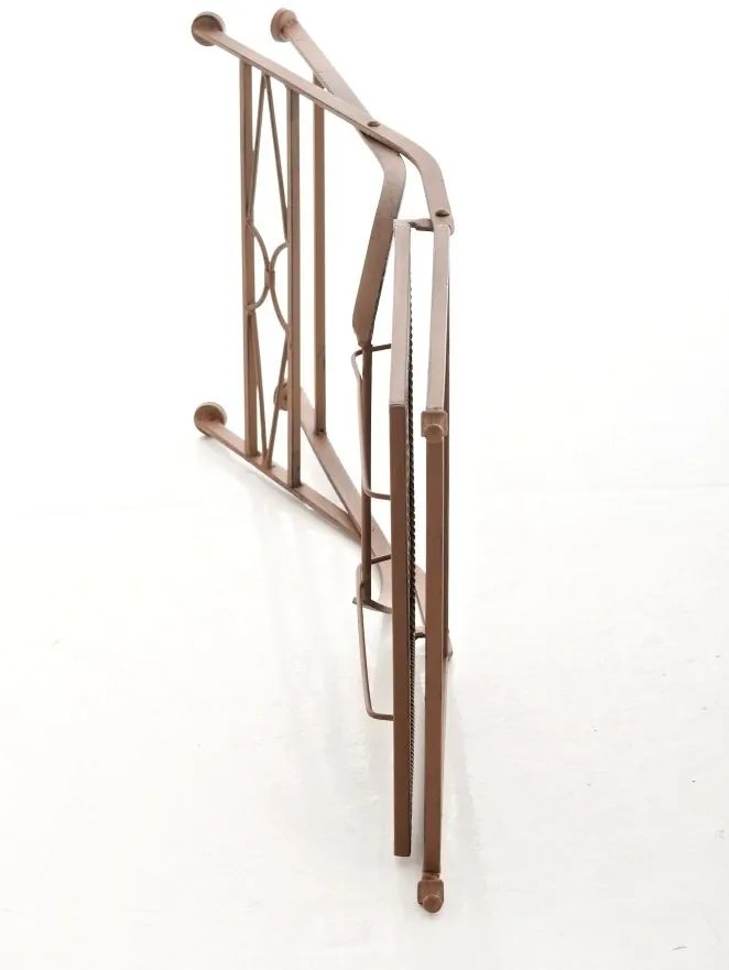 Kovová skladacia stolička Asina - Hnedá antik