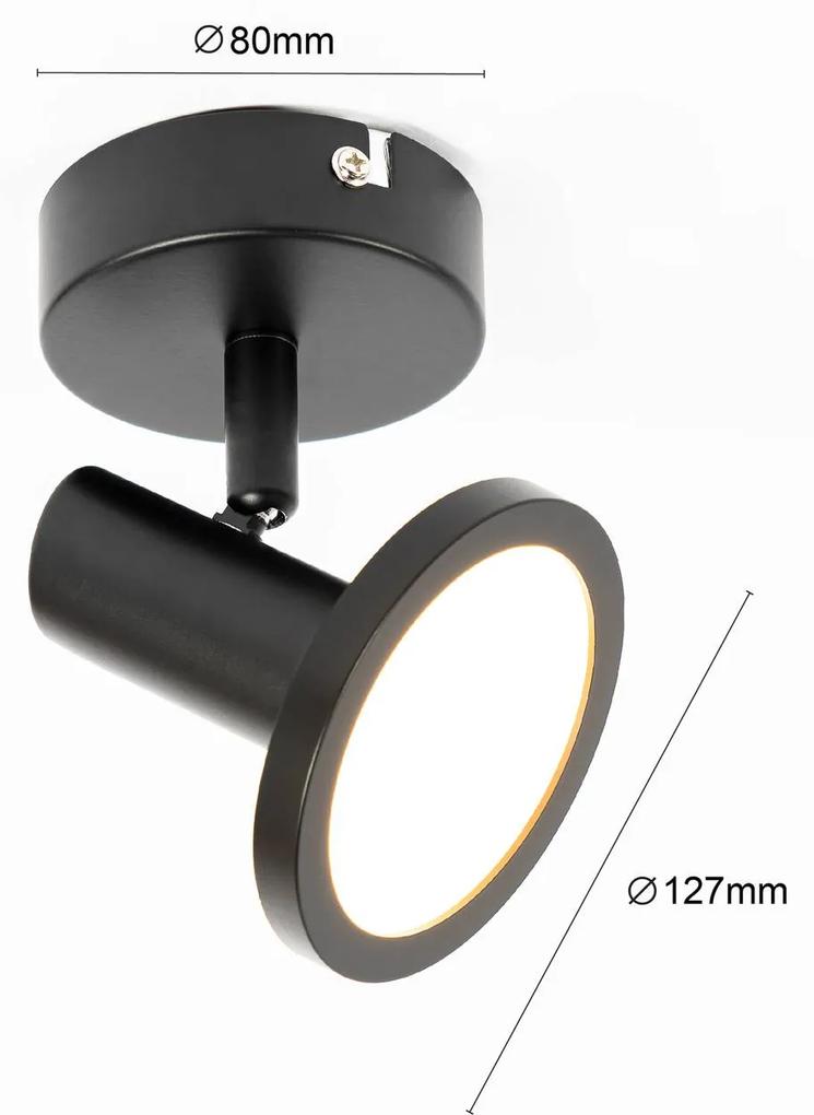 Lindby Ilda bodové LED, čierna, okrúhle, 1-pl.