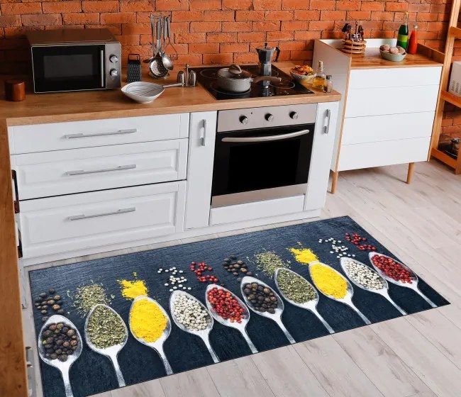 Protišmykový koberec / behúň ANDRE 42760 sivý / zelený