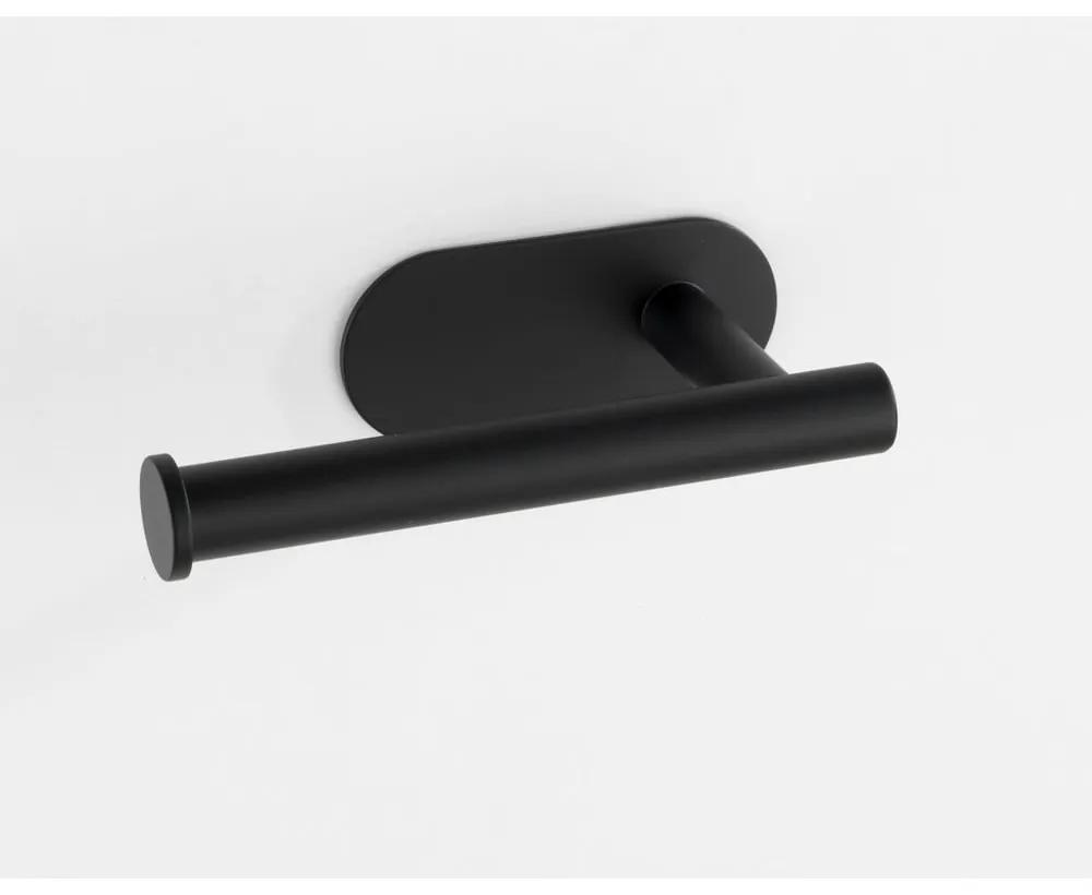 Čierny nerezový držiak na toaletný papier bez nutnosti vŕtania Wenko Turbo-Loc® Orea