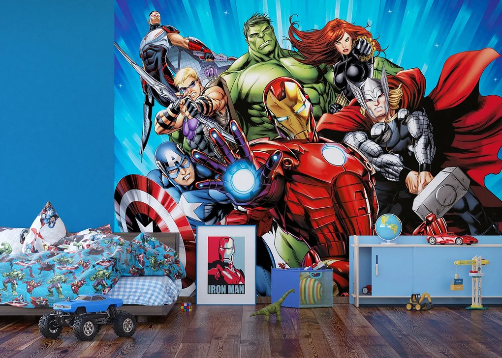 Detská fototapeta MARVEL - Hrdinovia Avengers - 360x270 cm