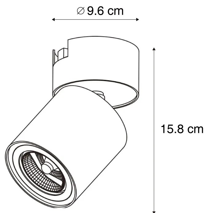 Moderný čierny reflektor pre 1-fázový koľajnicový systém GU10 70mm - Iconic Roto