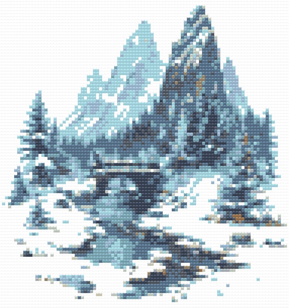 Gario Diamantové maľovanie Zasnežený most v horách Rozmery: 50 x 50 cm, Rámovanie: S vnútorným rámom, Diamanty: Štvorcové