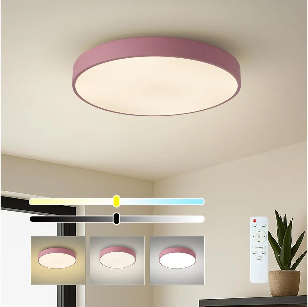 Brilagi - LED stmievateľné stropné svietidlo POOL LED/60W/230V 3000-6000K 50 cm ružové+DO