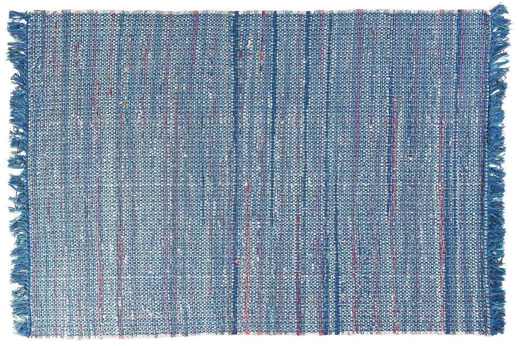 Bavlnený koberec 140 x 200 cm modrý BESNI Beliani