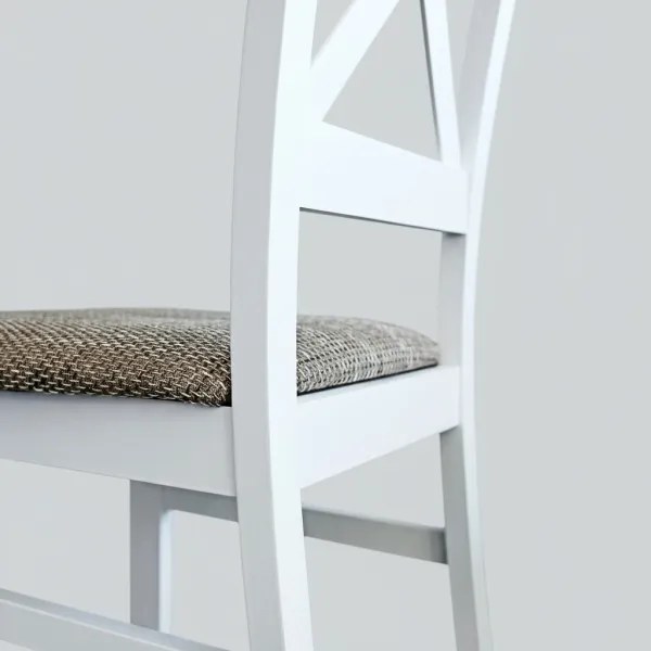 Jedálenská stolička NATE biela/hnedá