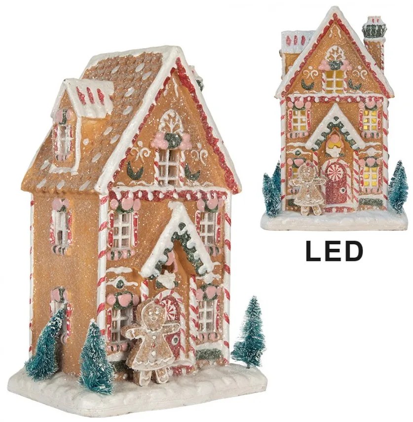 Perníkový LED domček s perníčkom Gingerbread Cotti Candy - 17*12*25 cm